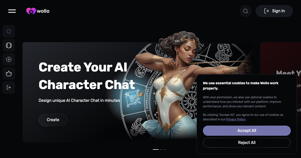 Wollo: AI Character Chat